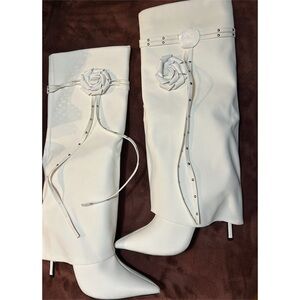 Fashion nova white boots
